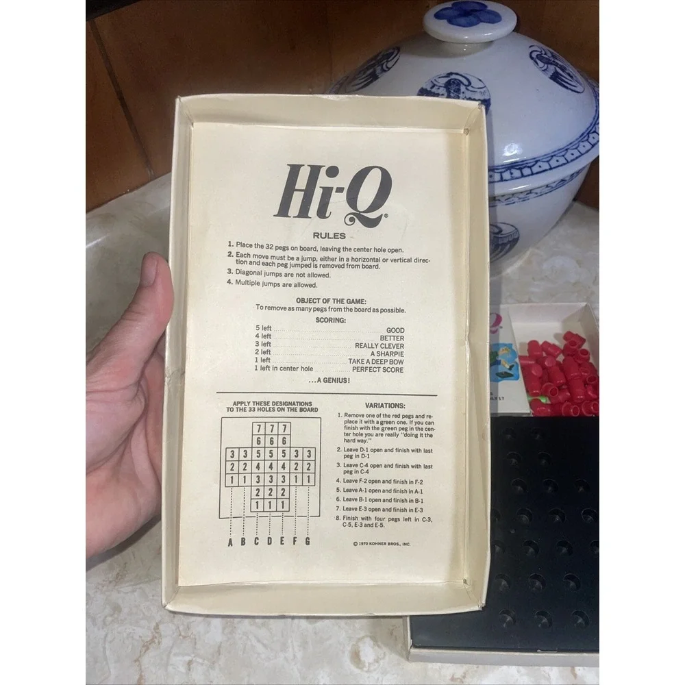 Kohner Hi-Q Game. 1972 Vintage. Complete! All Pegs Are Present And Instructions